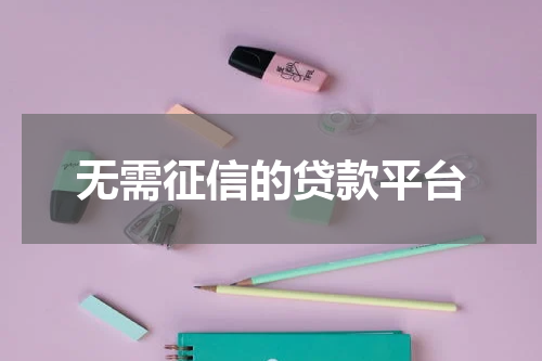 无需征信的贷款平台