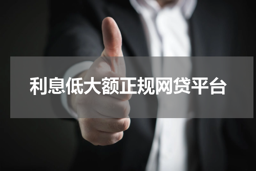 利息低大额正规网贷平台