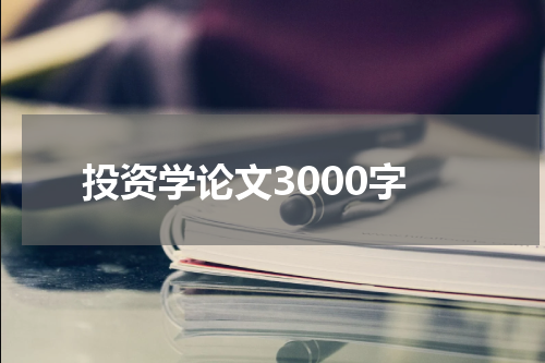 投资学论文3000字
