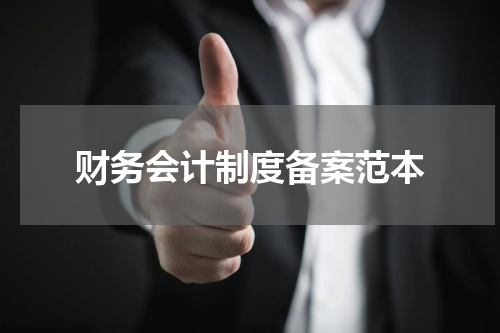 财务会计制度备案范本