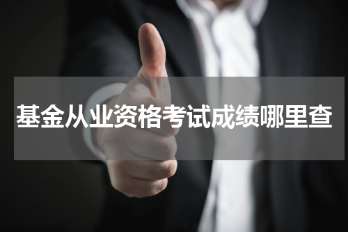 基金从业资格考试成绩哪里查