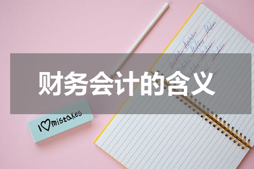 财务会计的含义