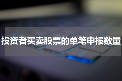投资者买卖股票的单笔申报数量