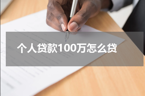 个人贷款100万怎么贷