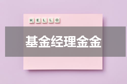 基金经理金金