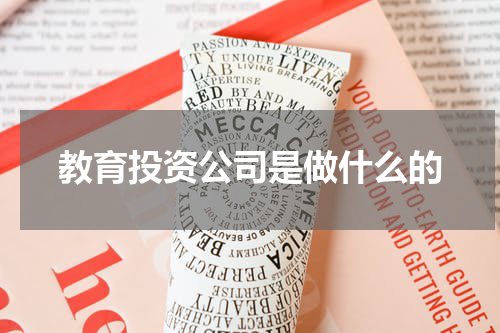 教育投资公司是做什么的