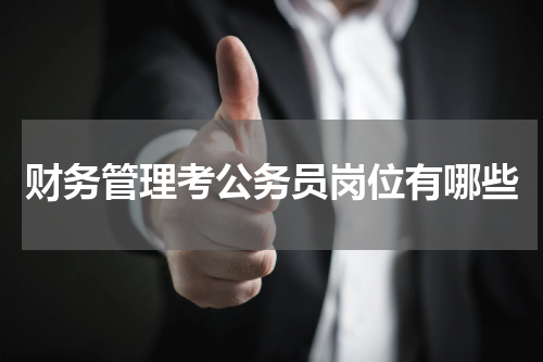 财务管理考公务员岗位有哪些