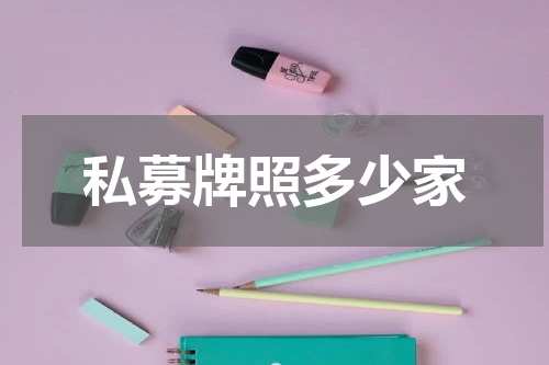 私募牌照多少家