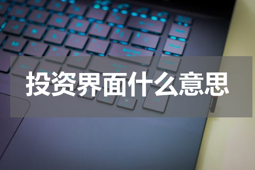 投资界面什么意思