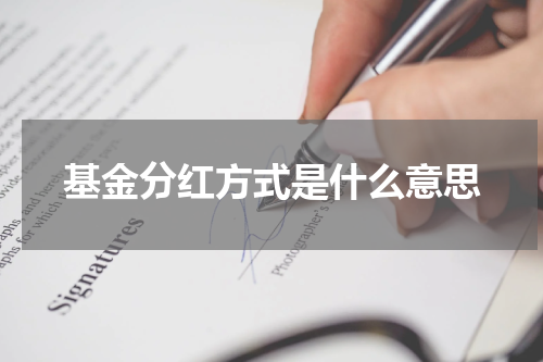 基金分红方式是什么意思