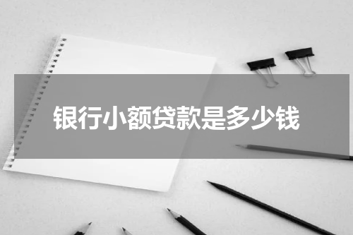 银行小额贷款是多少钱