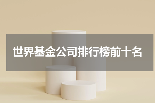 世界基金公司排行榜前十名