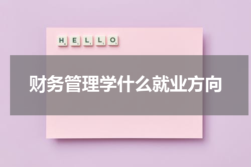 财务管理学什么就业方向