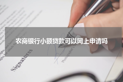 农商银行小额贷款可以网上申请吗