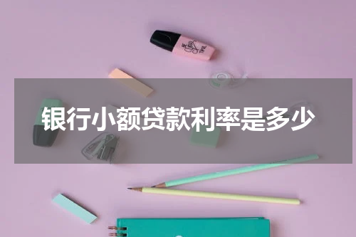 银行小额贷款利率是多少