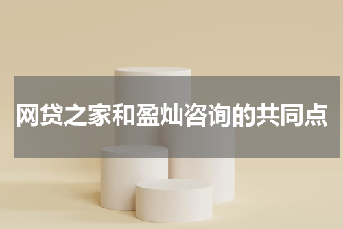 网贷之家和盈灿咨询的共同点