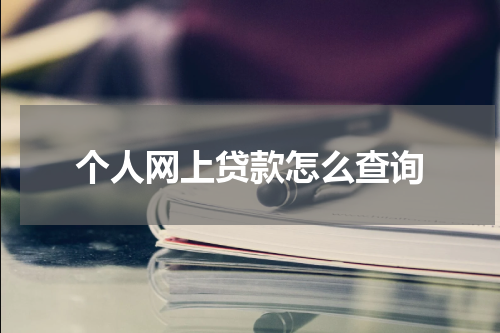 个人网上贷款怎么查询