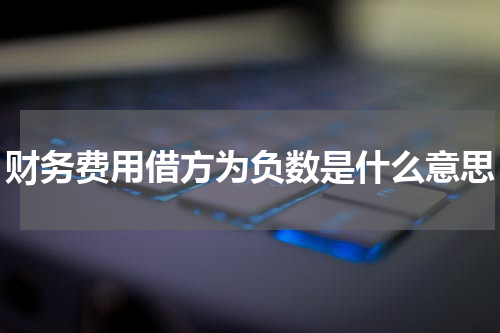 财务费用借方为负数是什么意思
