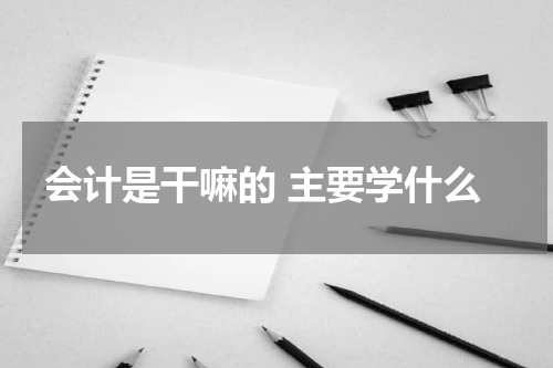 会计是干嘛的 主要学什么