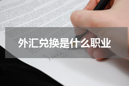 外汇兑换是什么职业