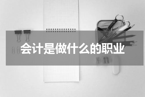 会计是做什么的职业