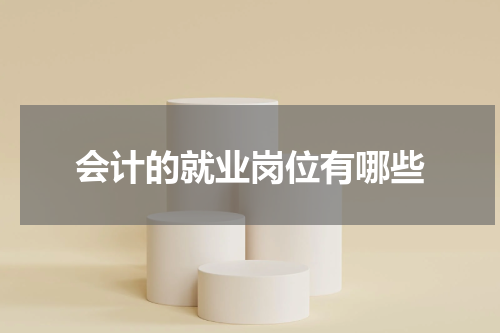 会计的就业岗位有哪些