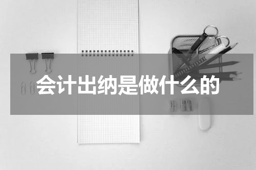 会计出纳是做什么的