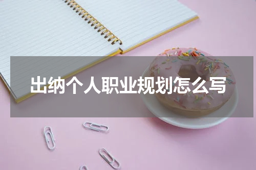出纳个人职业规划怎么写