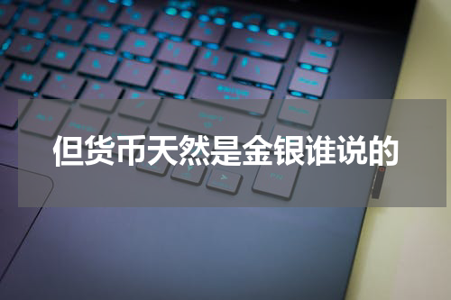 但货币天然是金银谁说的