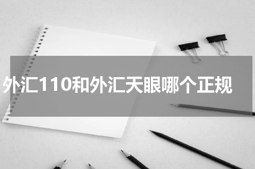 外汇110和外汇天眼哪个正规