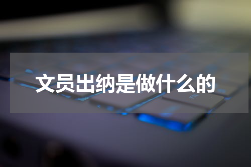 文员出纳是做什么的