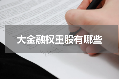 大金融权重股有哪些