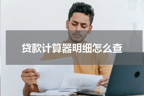 贷款计算器明细怎么查