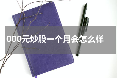 1000元炒股一个月会怎么样