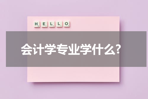 会计学专业学什么?