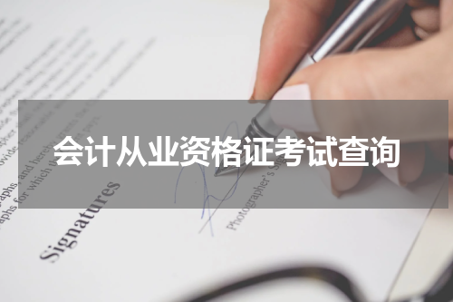 会计从业资格证考试查询