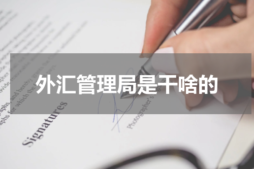 外汇管理局是干啥的