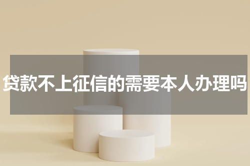 贷款不上征信的需要本人办理吗