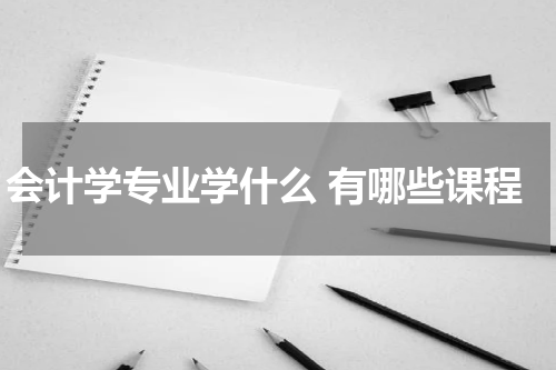 会计学专业学什么 有哪些课程