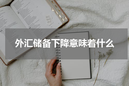 外汇储备下降意味着什么