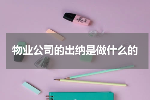物业公司的出纳是做什么的