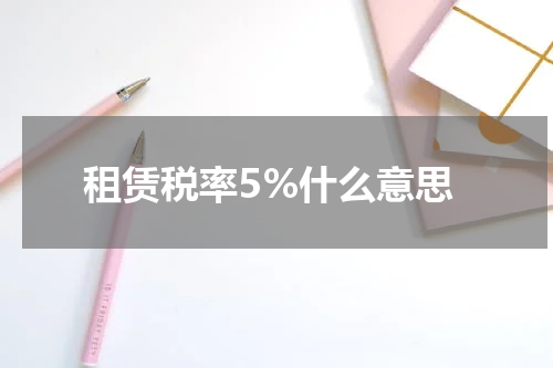 租赁税率5%什么意思