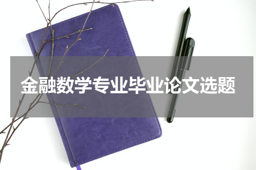 金融数学专业毕业论文选题