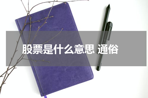 股票是什么意思 通俗