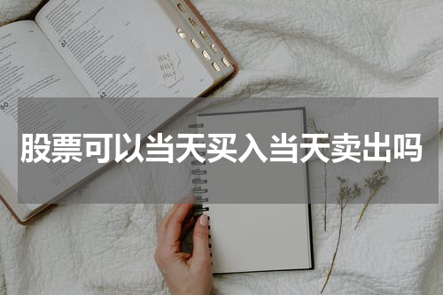 股票可以当天买入当天卖出吗