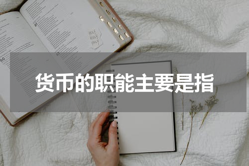 货币的职能主要是指