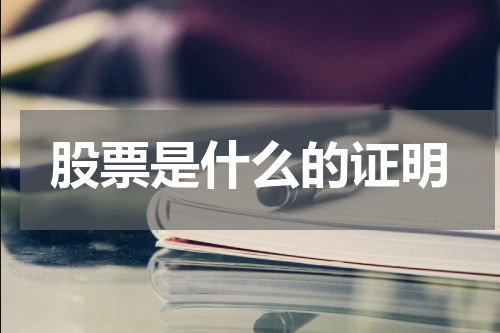 股票是什么的证明