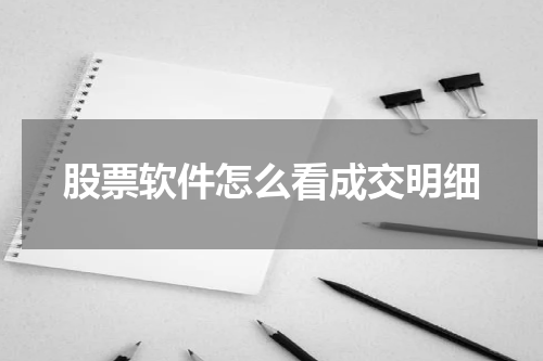股票软件怎么看成交明细