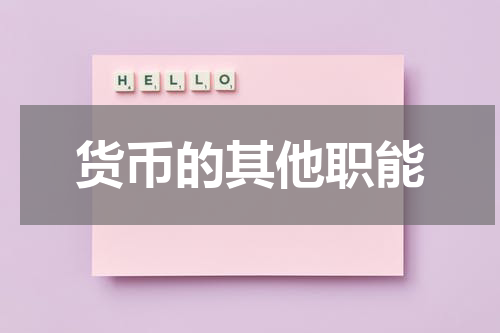货币的其他职能