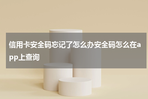 信用卡安全码忘记了怎么办安全码怎么在app上查询